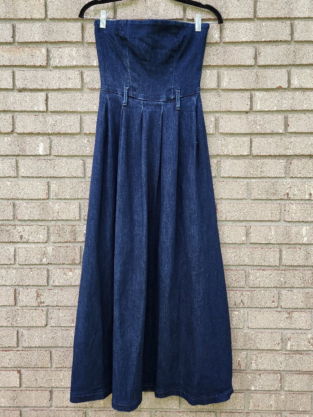 ZARA Denim Strapless Maxi Dress Small